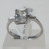 LADIES SILVER CZ RING - Ring Size R / 9 US